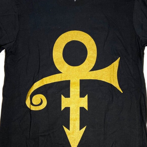 Prince Gold Love Symbol NOS Adult M  Black T-Shirt - Picture 1 of 5